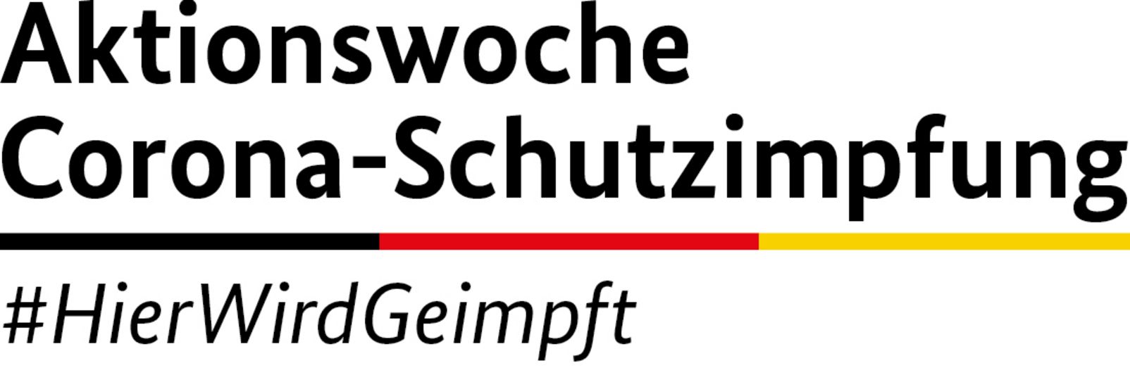 Logo Aktionswoche Corona Schutzimpfung HierWirdGeimpft RGB